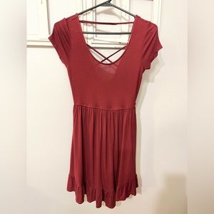 LA Hearts Little Dark Red Dress